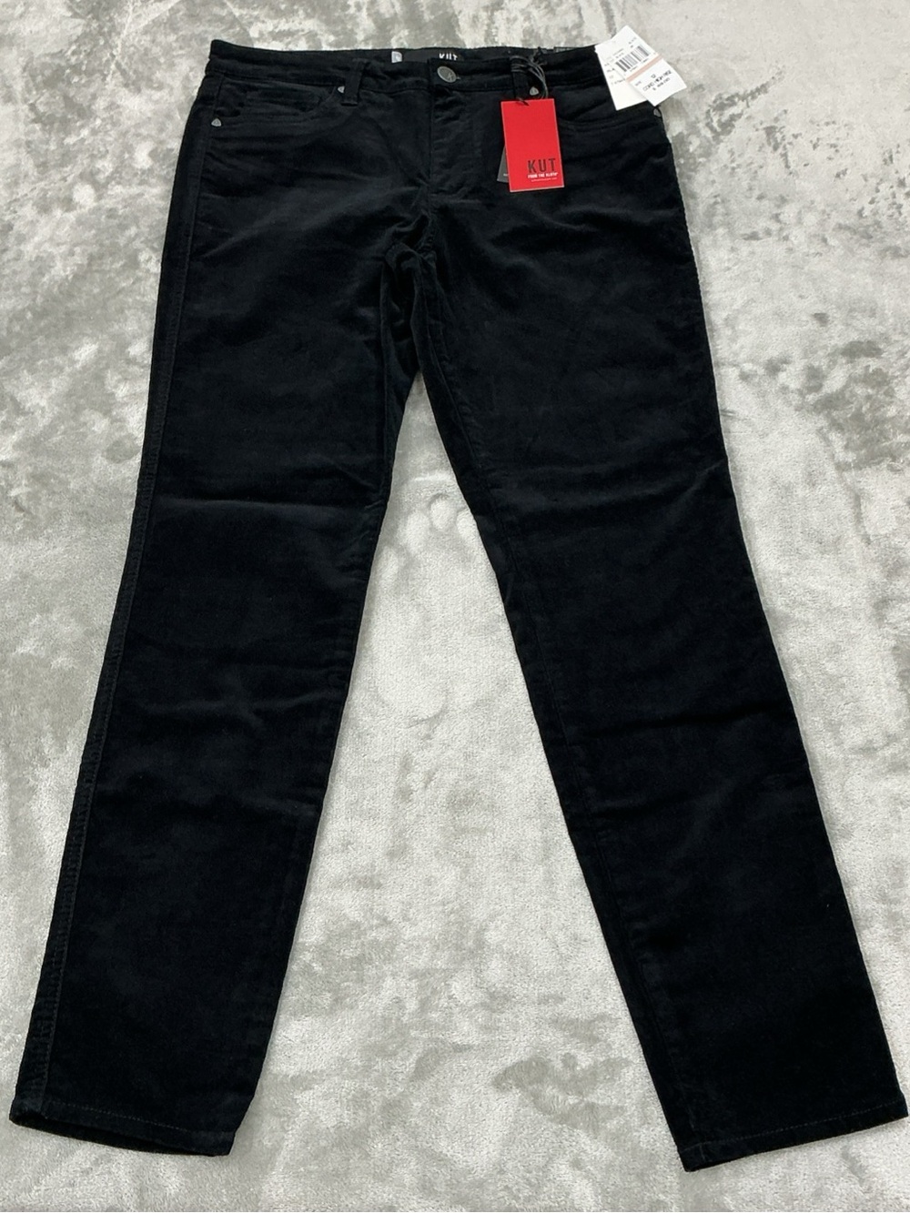 Kut From The Kloth High Rise Diana Fab Ab Skinny Women’s 12 Black Corduroy NEW